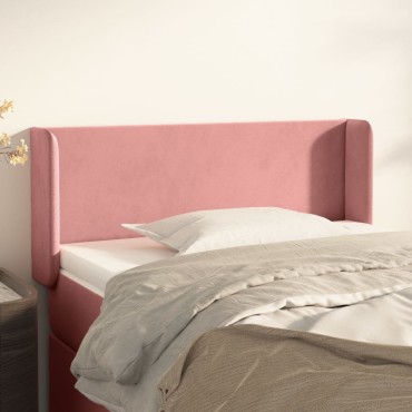 vidaXL Κεφαλάρι με Πτερύγια Ροζ 93x16x78/88cm Βελούδινο 1 τεμ.