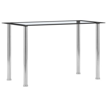 vidaXL Τραπεζαρία Μαύρη / Διαφανής 120x60x75cm από Ψημένο Γυαλί 1 τεμ.