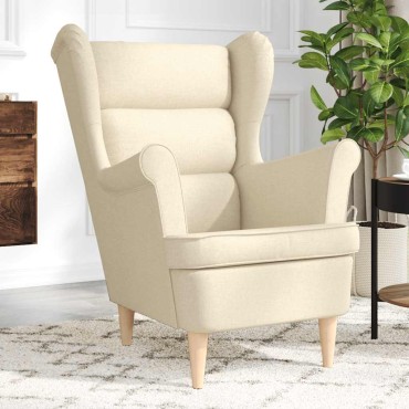 vidaXL πολυθρόνα Cream 74x84x100cm Ύφασμα