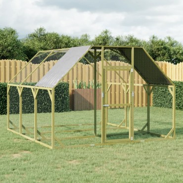 vidaXL Κοτέτσι 268x400x190 εκ. από Μασίφ Εμποτισμένο Ξύλο Πεύκου