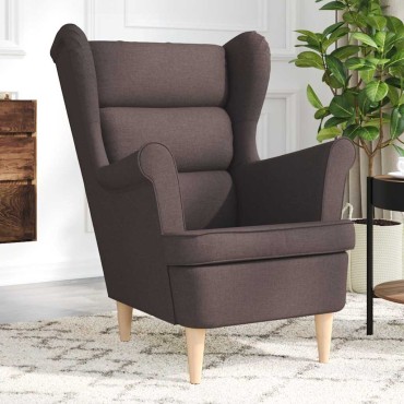 vidaXL πολυθρόνα σκούρο καφέ 74x84x100cm ύφασμα
