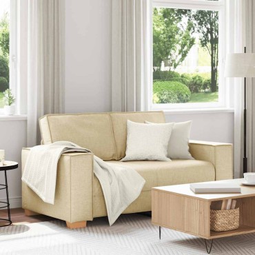 vidaXL Διθέσιος Καναπές 160x78x84cm από Ύφασμα, Μπεζ