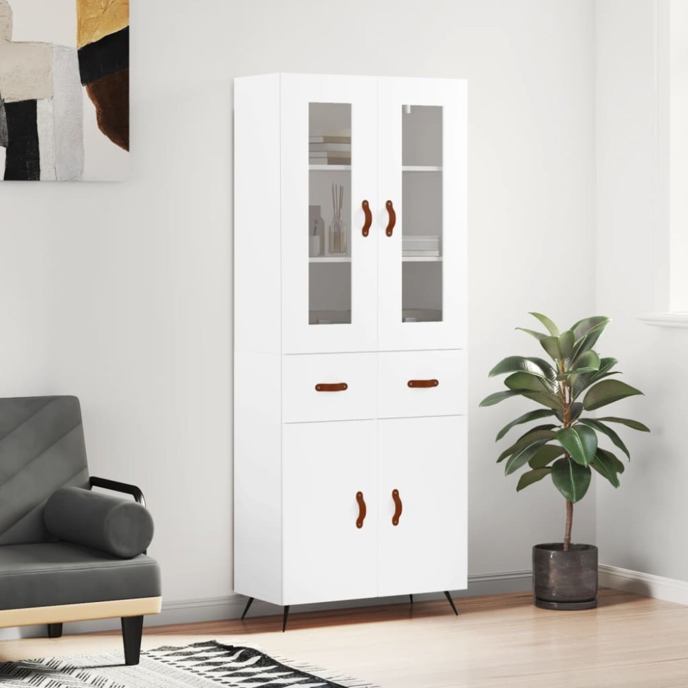 vidaXL Ντουλάπι Λευκό 69,5x34x180cm από Επεξεργασμένο Ξύλο 1 τεμ.