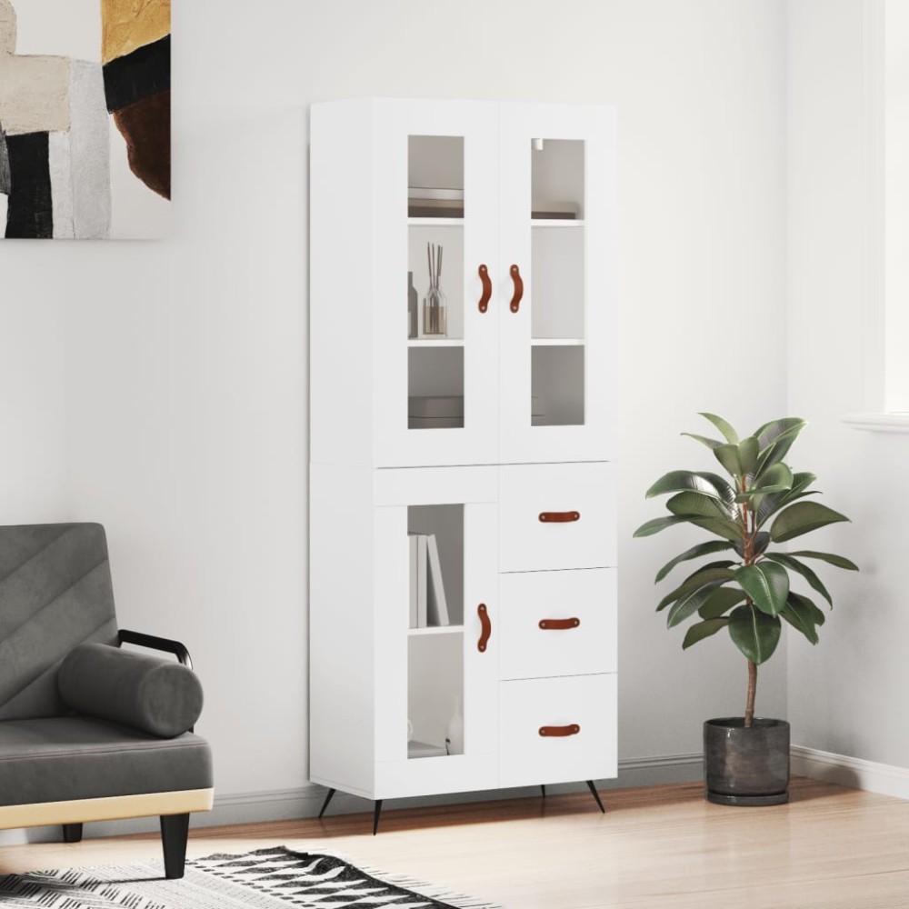 vidaXL Ντουλάπι Λευκό 69,5x34x180cm από Επεξεργασμένο Ξύλο 1 τεμ.