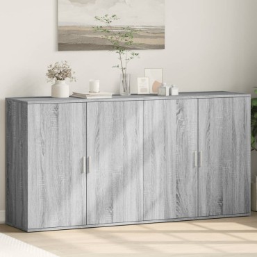 vidaXL Ντουλάπια 2 τεμ. Γκρι Sonoma 79x38x80cm από Επεξεργασμένο Ξύλο