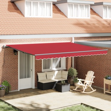 vidaXL Ανασυρόμενη τέντα Κόκκινη 450x350 εκ.