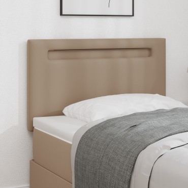 vidaXL LED κεφαλάρι Καπουτσίνο Τεχνητό Δέρμα 100x5x98cm