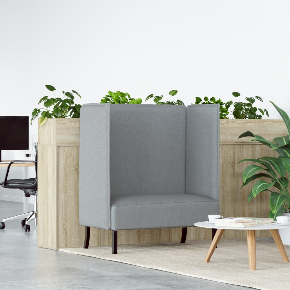 vidaXL Καναπές με ψηλή πλάτη Ανοιχτό γκρι 109x56x121cm Ύφασμα