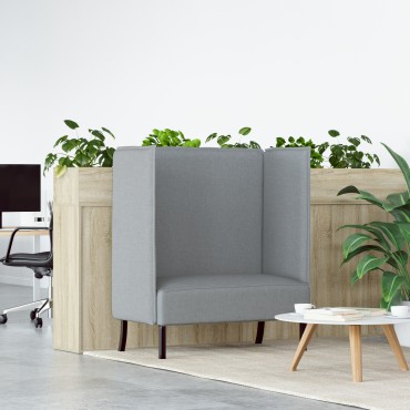 vidaXL Καναπές με ψηλή πλάτη Ανοιχτό γκρι 109x56x121cm Ύφασμα