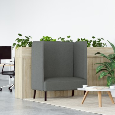 vidaXL Σαφίνα Υψηλής Πλάτης Σκούρο Γκρι 109x56x121cm Υφάσματος