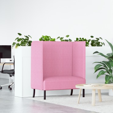 vidaXL Καθιστικό Υψηλής Πλάτης Ροζ 109x56x121cm Υφασμάτινο
