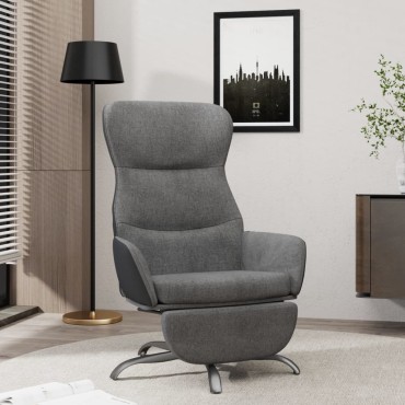 vidaXL Πολυθρόνα Relax Σκούρο Γκρι Υφασμάτινη με Υποπόδιο 70x77x94cm 1 τεμ.