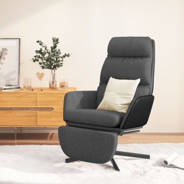 vidaXL Πολυθρόνα Relax Σκούρο Γκρι Υφασμάτινη με Υποπόδιο 70x77x98cm 1 τεμ.