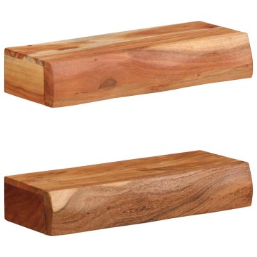 vidaXL Ράφια Τοίχου 2 τεμ. 40x17x8cm από Μασίφ Ξύλο Ακακίας