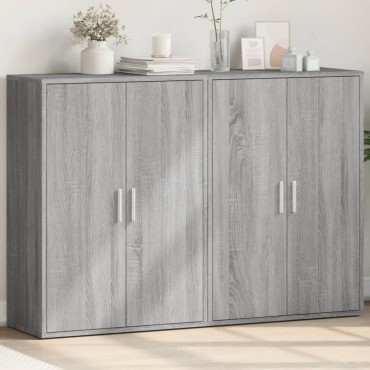 vidaXL Βοηθητικά Ντουλάπια 2 τεμ. Γκρι Sonoma 60x31x84cm Επεξ. Ξύλο