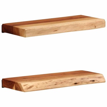 vidaXL Ράφια Τοίχου 2 τεμ. 40x20x3,5cm από Μασίφ Ξύλο Ακακίας