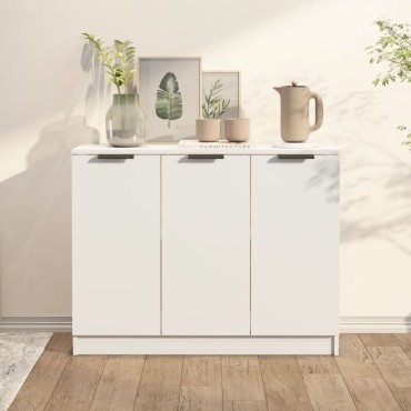 vidaXL Συρταριέρα Λευκή 90,5x30x70cm από Επεξεργασμένο Ξύλο 1 τεμ.