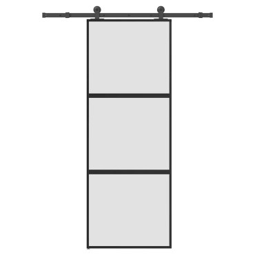 vidaXL Συρόμενη πόρτα με σετ υλικού 76x205 cm από γυαλί&Αλουμίνιο