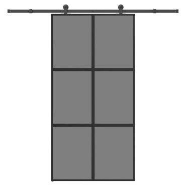vidaXL Συρόμενη πόρτα με σετ υλικού 102,5x205 cm από γυαλί&Αλουμίνιο