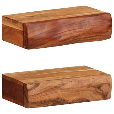 vidaXL Ράφια Τοίχου 2 τεμ. 30x17x8cm από Μασίφ Ξύλο Ακακίας
