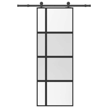 vidaXL Συρόμενη πόρτα με σετ υλικού 76x205 cm από γυαλί&Αλουμίνιο