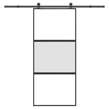 vidaXL Συρόμενη πόρτα με σετ υλικού 90x205 cm από γυαλί&Αλουμίνιο