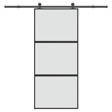 vidaXL Συρόμενη πόρτα με σετ υλικού 90x205 cm από γυαλί&Αλουμίνιο