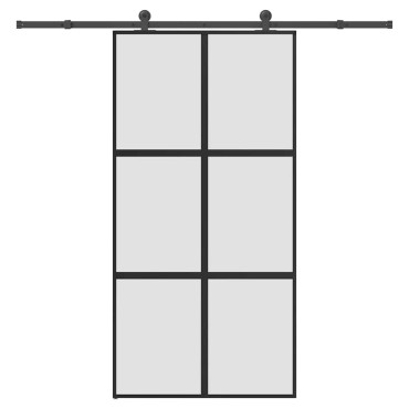 vidaXL Συρόμενη πόρτα με σετ υλικού 102,5x205 cm από γυαλί&Αλουμίνιο