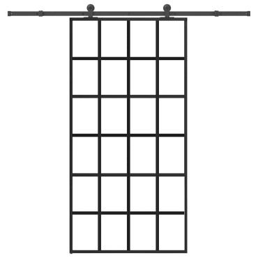 vidaXL Συρόμενη πόρτα με σετ υλικού 102x205 cm ESG Γυαλί&Αλουμίνιο