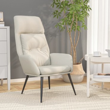vidaXL Πολυθρόνα Relax Κρεμ από Συνθετικό Καστόρι 70x77x94cm 1 τεμ.