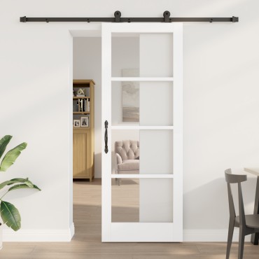 vidaXL Συρόμενη Πόρτα με Σετ Hardware "ORKDAL" Λευκή 78x211 εκ.