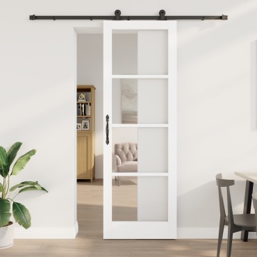 vidaXL Συρόμενη Πόρτα με Σετ Υλικών 'ORKDAL' Λευκό 78x232 εκ