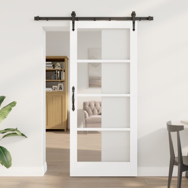 vidaXL Συρόμενη Πόρτα με Σετ Υλικών 'ORKDAL' Λευκή 78x202 cm