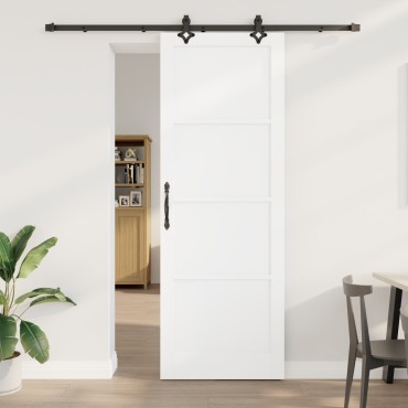 vidaXL Συρόμενη Πόρτα με Σετ hardware "ORKDAL" Λευκό Σοκολάτα Ξύλο Πεύκου, Εσωτερική Πόρτα "ORKDAL" Λευκή 83x232x4 εκ. Σοκολάτα Ξύλο Πεύκου