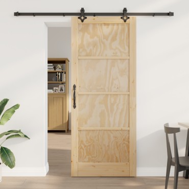 Συρόμενη Πόρτα vidaXL με σετ αξεσουάρ 'ORKDAL'Solid Wood Pine, Εσωτερική Πόρτα vidaXL 'ORKDAL'86x211x4 cm Solid Wood Pine