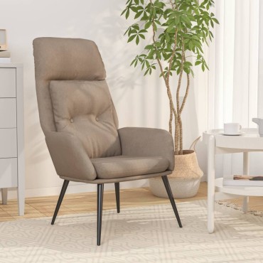 vidaXL Πολυθρόνα Relax Taupe από Συνθετικό Καστόρι 70x77x94cm 1 τεμ.