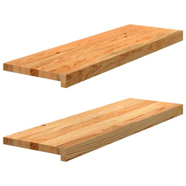 vidaXL Περβάζια παραθύρων 2 τεμ. Αν. Καφέ 80x25x2 εκ. Μασίφ Ξύλο Δρυός