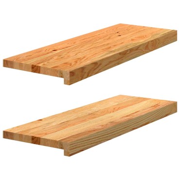 vidaXL Περβάζια παραθύρων 2 τεμ. Αν. Καφέ 70x25x2 εκ. Μασίφ Ξύλο Δρυός