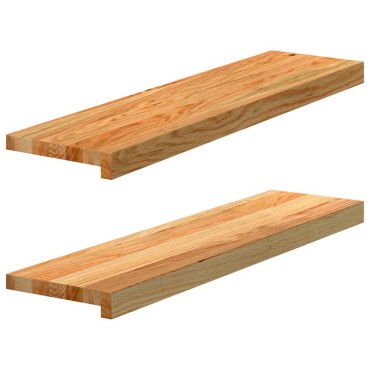 vidaXL Περβάζια παραθύρων 2 τεμ. Αν. Καφέ 80x20x2 εκ. Μασίφ Ξύλο Δρυός