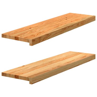 vidaXL Περβάζια παραθύρων 2 τεμ. Αν. Καφέ 90x30x2 εκ. Μασίφ Ξύλο Δρυός