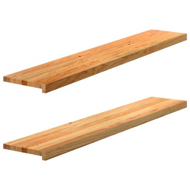 vidaXL Περβάζια παραθύρων 2 τεμ. Αν. Καφέ 140x25x2εκ. Μασίφ Ξύλο Δρυός