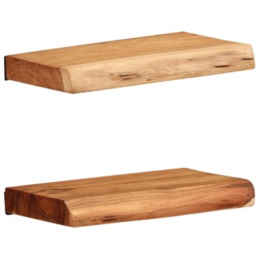 vidaXL Ράφια Τοίχου 2 τεμ. 30x20x3,5cm από Μασίφ Ξύλο Ακακίας