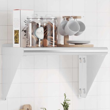 vidaXL Ράφι Τοίχου Ασημί 50x30x31cm Ανοξείδωτο Ατσάλι 1 τεμ.
