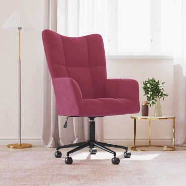 vidaXL Πολυθρόνα Relax Μπορντό Βελούδινη 61,5x69x(94,5-102)cm 1 τεμ.