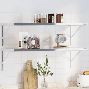 vidaXL Στηρίγματα Ραφιών 4 τεμ. Ασημί 40x2,5x25cm Ανοξείδωτο Ατσάλι