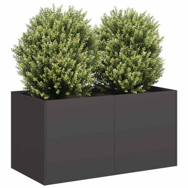 vidaXL Ζαρντινιέρα Μαύρη 80x40x40 εκ. από Χάλυβα Ψυχρής Έλασης