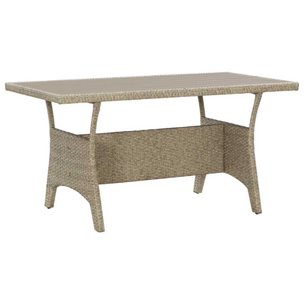 vidaXL Τραπέζι Κήπου Γκρι 120x70x66cm από Συνθετικό Ρατάν 1 τεμ.
