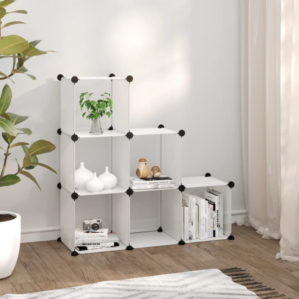 vidaXL Κύβοι Αποθήκευσης & Οργάνωσης 6 τεμ. Διάφανοι Πολυπροπυλένιο 94,5x31,5x93cm
