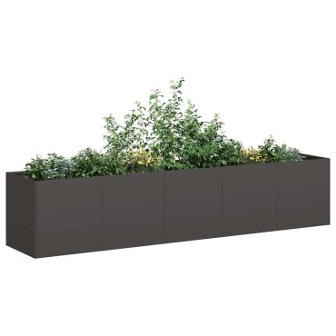 vidaXL Ζαρντινιέρα Μαύρη 200x40x40 εκ. από Χάλυβα Ψυχρής Έλασης