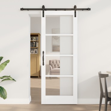 vidaXL Συρόμενη Πόρτα με Σετ Υλικών 'ORKDAL' Λευκή 78x202 εκ.